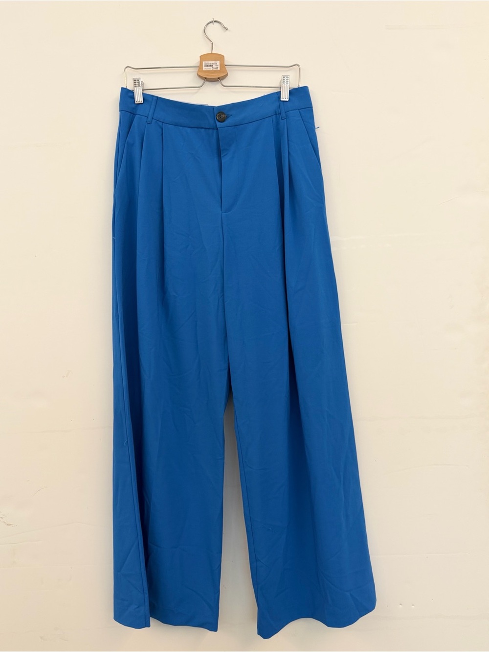 Blue Wide-Leg women Trousers